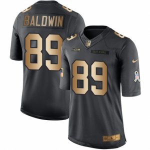 Men\'s Nike Seattle Seahawks #89 Doug Baldwin Limited Black Gold Salute to Service NFL Jersey