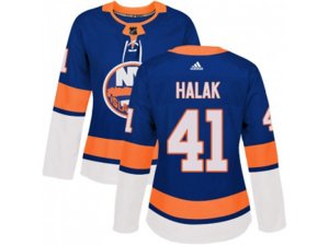 Women Adidas New York Islanders #41 Jaroslav Halak Royal Blue Home Authentic Stitched NHL Jersey