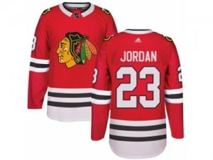 Mens Adidas Chicago Blackhawks #23 Michael Jordan Authentic Red Home NHL Jersey