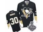 Mens Reebok Pittsburgh Penguins #30 Matt Murray Authentic Black Home 2017 Stanley Cup Final NHL Jersey