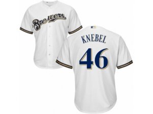 Youth Milwaukee Brewers #46 Corey Knebel Replica White Home Cool Base MLB Jersey