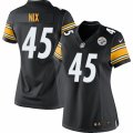 Women's Nike Pittsburgh Steelers #45 Roosevelt Nix Limited Black Team Color NFL Jersey
