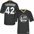 Mens Adidas Golden State Warriors #42 Nate Thurmond Authentic Black Alternate NBA Jersey