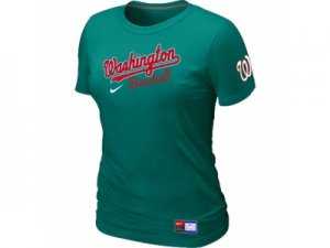 Women MLB Washington Nationals L.Green Nike Short Sleeve Practice T-Shirt