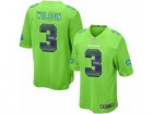 Mens Nike Seattle Seahawks #3 Russell Wilson Limited Green Strobe NFL Jersey