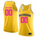 University Of Michigan Yellow 2018 Breast Cancer Awareness Mens Customized College