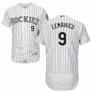 Men\'s Majestic Colorado Rockies #9 DJ LeMahieu White Flexbase Authentic Collection MLB Jersey