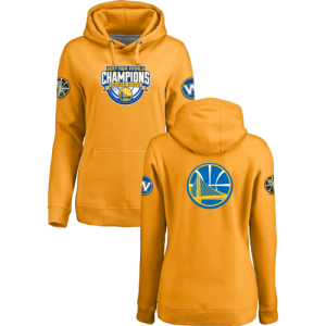 Golden State Warriors 2017 NBA Champions Yellow Womens Pullover Hoodie2