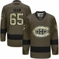 Mens Reebok Montreal Canadiens #65 Andrew Shaw Authentic Green Salute to Service NHL Jersey