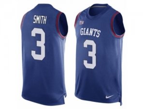 Mens Nike New York Giants #3 Geno Smith Limited Royal Blue Player Name & Number Tank Top NFL Jersey