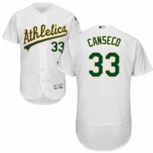 Men\'s Majestic Oakland Athletics #33 Jose Canseco White Flexbase Authentic Collection MLB Jersey