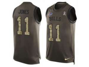 Mens Nike Buffalo Bills #11 Zay Jones Limited Green Salute to Service Tank Top NFL Jersey