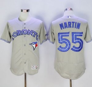 Toronto Blue Jays #55 Russell Martin Grey Flexbase Authentic Collection Stitched Baseball Jersey