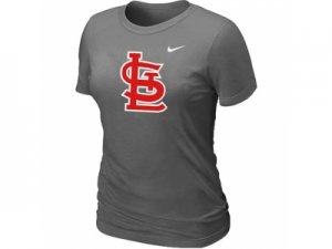 Women MLB St.Louis Cardinals Heathered D.Grey Nike Blended T-Shirt