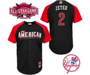 mlb 2015 all star jerseys new york yankees #2 jeter black