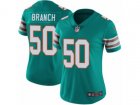 Women Nike Miami Dolphins #50 Andre Branch Vapor Untouchable Limited Aqua Green Alternate NFL Jersey