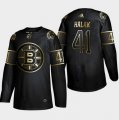 Bruins #41 Jaroslav Halak Black Gold Adidas Jersey