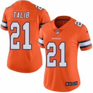 Women\'s Nike Denver Broncos #21 Aqib Talib Limited Orange Rush NFL Jersey