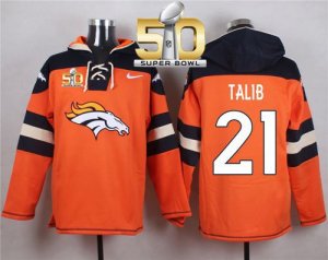 Nike Denver Broncos #21 Aqib Talib Orange Super Bowl 50 Player Pullover NFL Hoodie