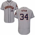 Men's Majestic Houston Astros #34 Nolan Ryan Grey Flexbase Authentic Collection MLB Jersey