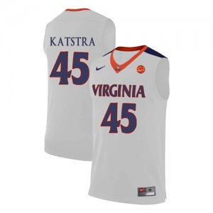 Virginia Cavaliers 45 Austin Katstra White College Basketball Jersey