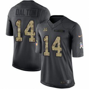 Mens Nike Cincinnati Bengals #14 Andy Dalton Limited Black 2016 Salute to Service NFL Jersey