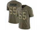 Men Nike Philadelphia Eagles #65 Lane Johnson Limited Olive Camo 2017 Salute to Service NFL Jersey