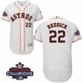 Astros #22 Josh Reddick White Flexbase Authentic Collection 2017 World Series Champions Stitched MLB Jersey