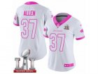 Womens Nike Atlanta Falcons #37 Ricardo Allen Limited White Pink Rush Fashion Super Bowl LI 51 NFL Jersey