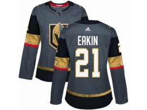 Women Adidas Vegas Golden Knights #21 Cody Eakin Authentic Gray Home NHL Jersey