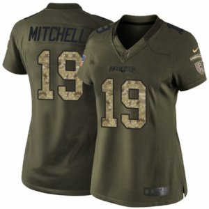 Women\'s Nike New England Patriots #19 Malcolm Mitchell Limited Green Salute to Service NFL Jersey