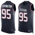 Mens Nike Houston Texans #95 Christian Covington Limited Navy Blue Player Name & Number Tank Top NFL Jersey