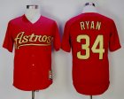 Houston Astros #34 Nolan Ryan Red Gold Cooperstown Collection Jersey