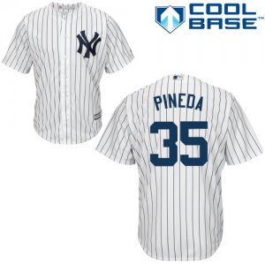 Men\'s Majestic New York Yankees #35 Michael Pineda Authentic White Home MLB Jersey