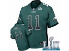 Men Nike Philadelphia Eagles #11 Carson Wentz Elite Midnight Green Drift Fashion Super Bowl LII NFL Jersey