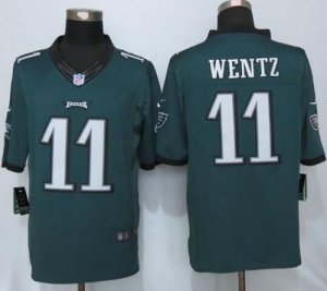 Nike Philadelphia Eagles #11 Carson Wentz Midnight Green Team Color Men Stitched NFL New Limited Jersey