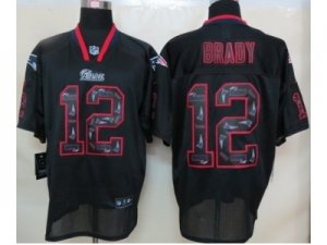 Nike New England Patriots #12 Tom Brady black jerseys[Elite united sideline]