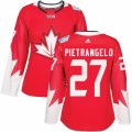 Women's Adidas Team Canada #27 Alex Pietrangelo Premier Red Away 2016 World Cup Hockey Jersey