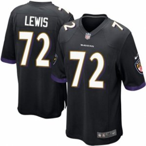 Mens Nike Baltimore Ravens #72 Alex Lewis Game Black Alternate NFL Jersey