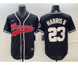 Men\'s Atlanta Braves #23 Michael Harris II Black Cool Base Stitched Baseball Jersey1
