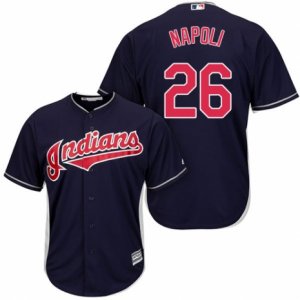 Men\'s Majestic Cleveland Indians #26 Mike Napoli Replica Navy Blue Alternate 1 Cool Base MLB Jersey