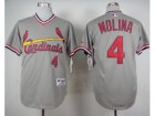 MLB St. Louis Cardinals #4 Yadier Molina Grey 1978 Turn Back The Clock Stitched Baseball jerseys