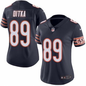 Women\'s Nike Chicago Bears #89 Mike Ditka Limited Navy Blue Rush NFL Jersey