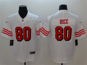 Nike 49ers #80 Jerry Rice White Color Rush Vapor Untouchable Limited Jersey