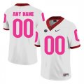 Georgia Bulldogs White Mens Customized 2018 Breast Cancer Awareness College Football Jersey