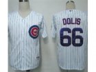 MLB Chicago Cubs #66 Dolis White(Blue Strip) Jerseys