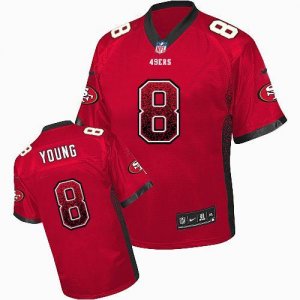 Nike San Francisco 49ers #8 Steve Young Red Jersey(Elite Drift Fashion)