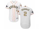 Men Houston Astros #2 Alex Bregman White FlexBase Authentic 2018 Gold Program Stitched Baseball Jersey