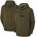 New England Patriots Nike Salute to Service Sideline Therma Performance Pullover Hoodie Olive