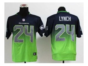 Nike jerseys seattle seahawks #24 marshawn lynch blue-green[Elite II drift fashion]